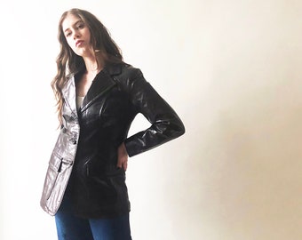 90s leather blazer