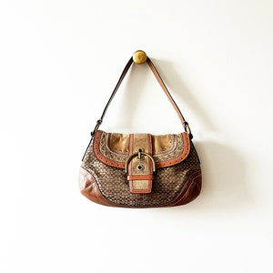Vintage 90s Coach Suede Hobo Shoulder Bag | COACH Soho SIGNATURE