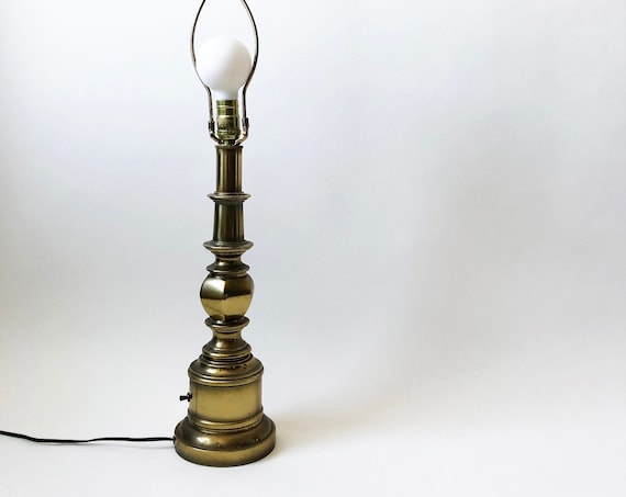 Vintage Tall Brass Table Lamp | Mid Century Large Lamp