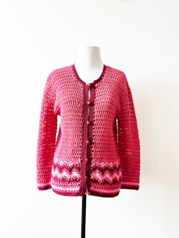 Y2k ANNA SUI Pink Knit Cardigan | James Coviello x
