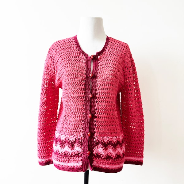 Y2k ANNA SUI Pink Knit Cardigan | James Coviello x Anna Sui | Size Small or Medium