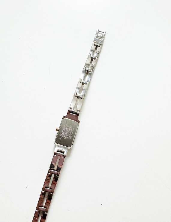 Vintage Two Tone Watch with Rectangular Face - image 3