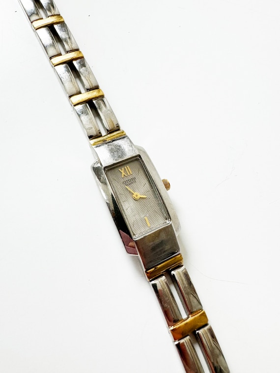 Vintage Two Tone Watch with Rectangular Face - image 4