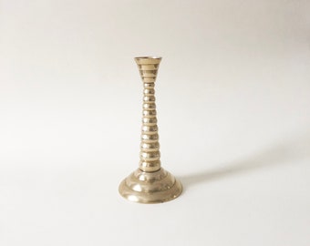 Vintage Bass Candlestick Holder | Modernist Brass Candle Holder | Modern Brass Decor