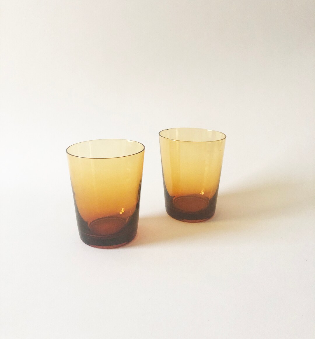 Vintage Burnt Orange Drinking Glasses Set of 2 Etsy