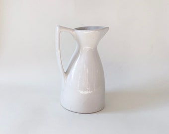 Vintage Organic Medium Handmade Ceramic Pitcher Handled Watering Vase - 433 mark