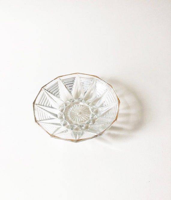 Vintage Crystal Art Deco Catchall Bowl | Glam Ring