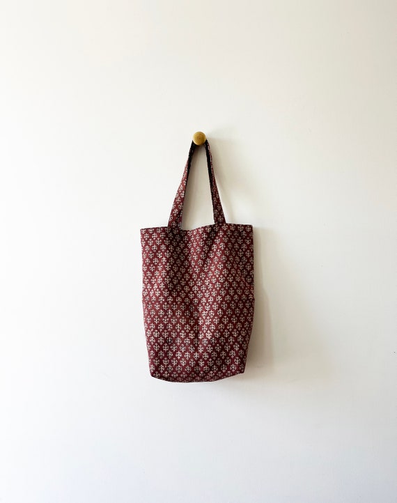 Brown Boho Print Tote Bag | Indian Hand Block Print Bag | Boho Style Tote| Heritage 4 U x Eclectic Inventory | Bridesmaids Gifts