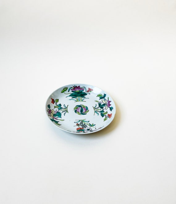 Vintage Chinoiserie Ceramic Dish - Boho Ring Dish… - image 4