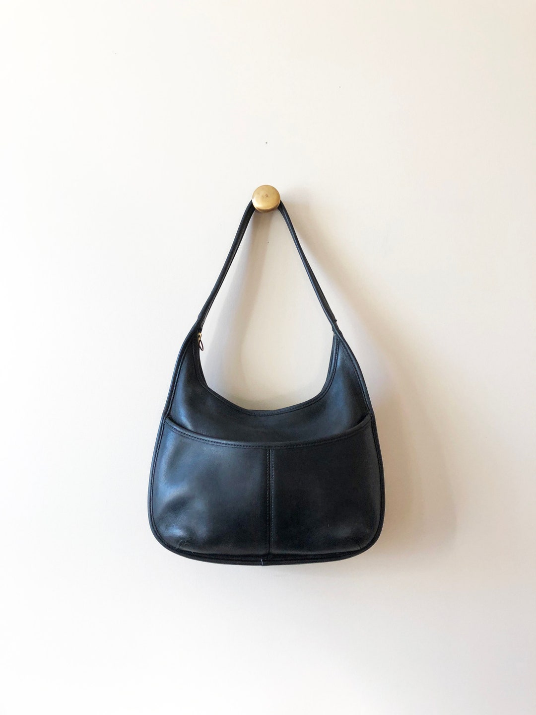 Jahrgang Ergo Coach schwarz Leder Hobo Handtasche 9033 Etsy