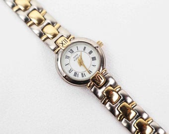 Reloj de cóctel pequeño Anne Klein II bicolor vintage