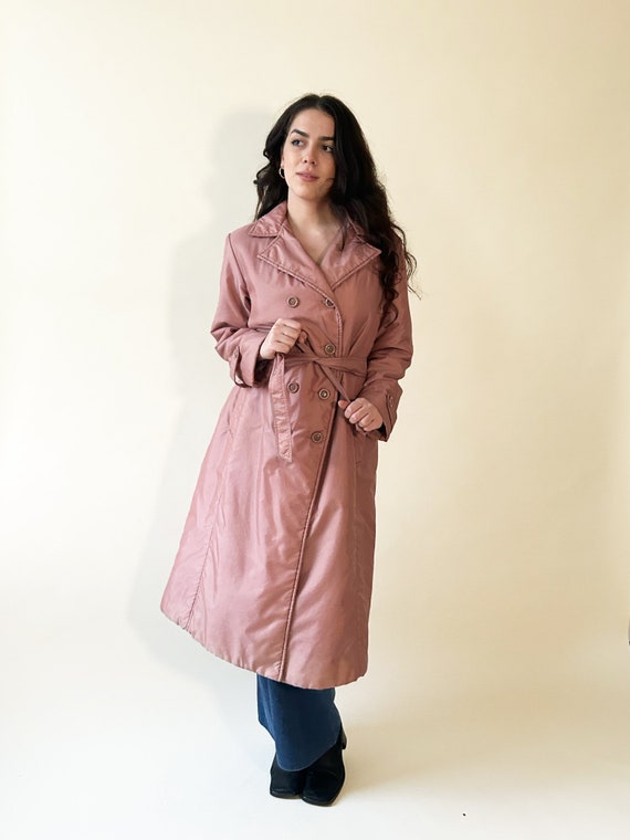 Vintage Pink Puff Trench Coat