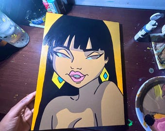 Chel de El Dorado: Acrílico pintado a mano sobre lienzo 12x16