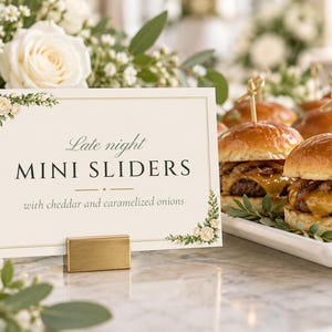 Custom Wedding Sign Bundle, White Rose Welcome Sign, Seating Chart, Name Tents, Menu and Bar Sign, Printable Digital Files image 7