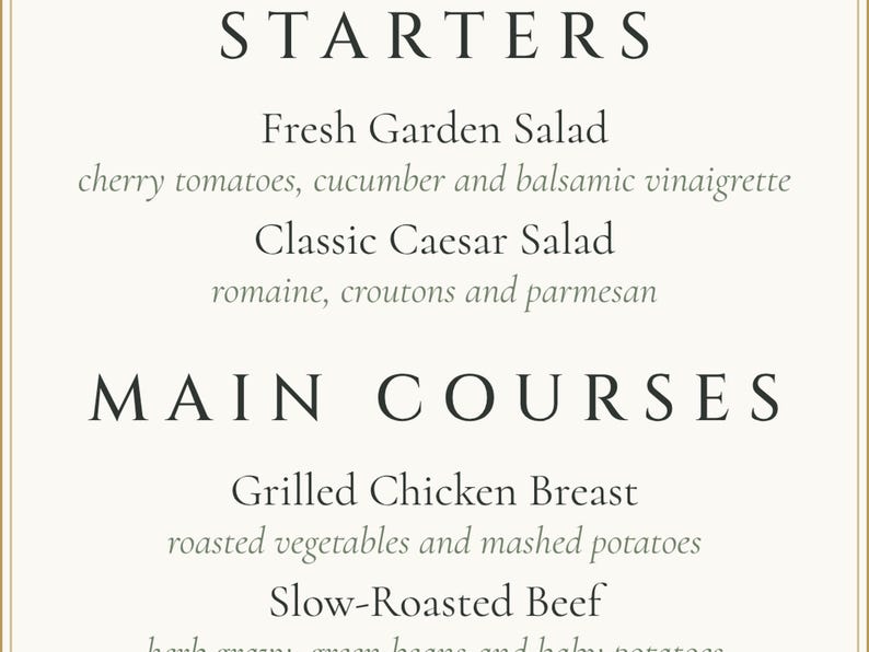Custom Wedding Dinner Menu, White Rose Reception Menu Card, Garden Rose Place Setting Menu, Printable 4x9 Digital File image 3