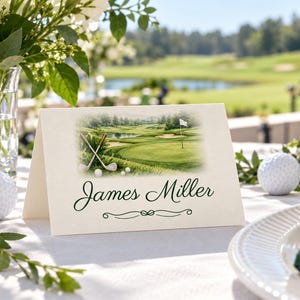 Birthday Welcome Sign and Name Tents Set, Par-Tee Time, Golf Birthday Decor, Custom Printable Digital Files image 3