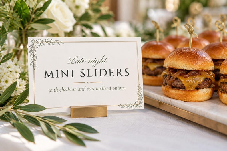 Individuelles Hochzeitsschild-Set: Willkommensschild mit botanischer Linienzeichnung, Sitzplan, Namensschilder, Menü- und Barschild, druckbare digitale Dateien Bild 7