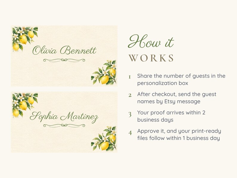 Bridal Shower Name Tents, She Found Her Main Squeeze Lemon Place Cards, Lemon Branch Luncheon Table Decor, Custom Printable Digital File image 4