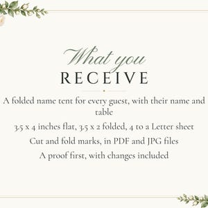 Custom Wedding Name Tents, White Rose Place Cards with Table Numbers, Garden Rose Escort Cards, Printable Digital File image 5