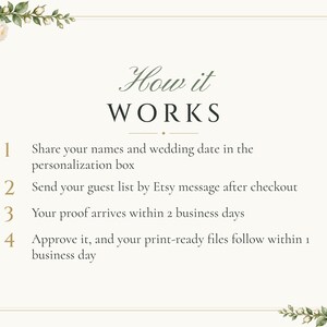 Custom Seating Chart Sign, Alphabetical Wedding Seating Chart, White Rose Find Your Seat Sign, Printable 24x36 Digital File image 4