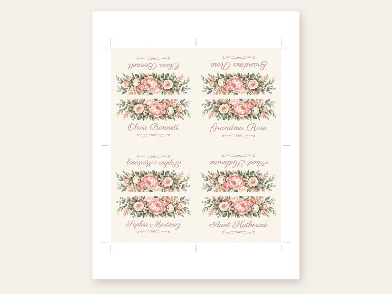 Bridal Shower Name Tents, From Miss to Mrs Place Cards, Blush Peony Luncheon Table Decor, Custom Printable Digital File image 3