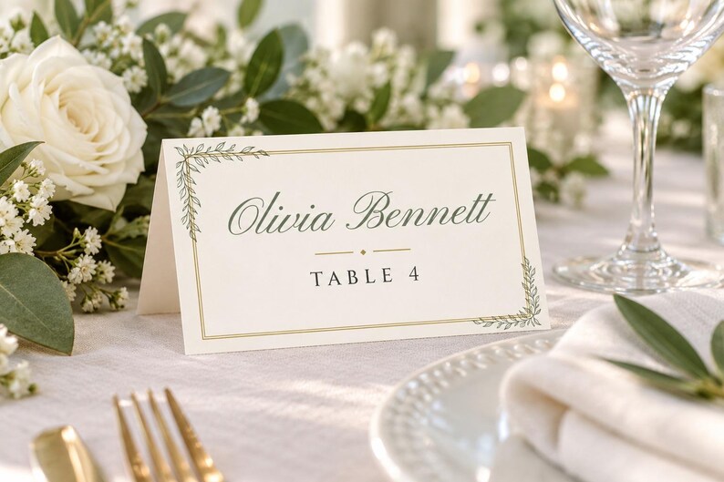 Individuelles Hochzeitsschild-Set: Willkommensschild mit botanischer Linienzeichnung, Sitzplan, Namensschilder, Menü- und Barschild, druckbare digitale Dateien Bild 4