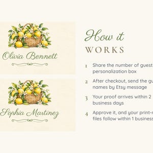 Bridal Shower Name Tents, She Found Her Main Squeeze Lemon Place Cards, Lemon Basket Luncheon Table Decor, Custom Printable Digital File image 4