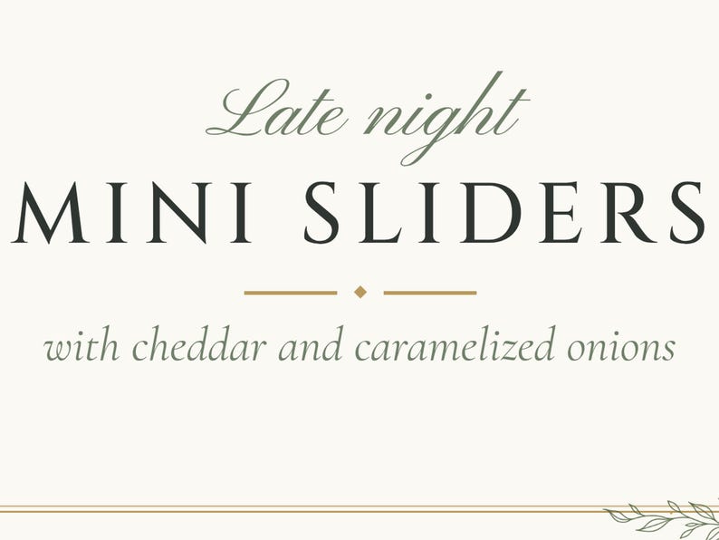 Custom Late Night Snack Sign, Botanical Line Art Wedding Food Label, Minimalist Snack Tag, Printable 5x3.5 Digital File image 3
