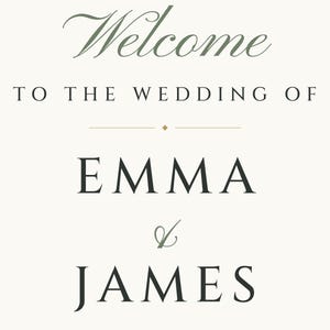 Custom Wedding Welcome Sign, White Rose Welcome Sign with Names and Date, Garden Rose Wedding Sign, Printable 24x36 Digital File image 3