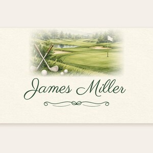 Birthday Name Tents, Golf Course Place Cards, Golf Birthday Dinner Table Decor, Custom Printable Digital File image 2