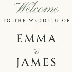 Custom Wedding Welcome Sign, Olive Branch Welcome Sign with Names and Date, Olive Leaf Wedding Sign, Printable 24x36 Digital File image 3
