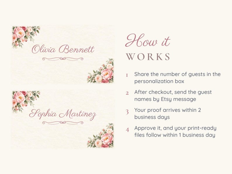 Bridal Shower Name Tents, From Miss to Mrs Place Cards, Peony Corner Luncheon Table Decor, Custom Printable Digital File image 4