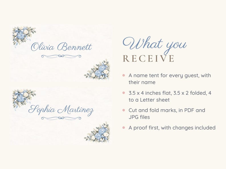Tarjetas de identificación para baby shower, tarjetas de lugar con lazo azul "Oh Baby Boy", decoración floral para mesa de almuerzo, archivo digital imprimible personalizado imagen 5