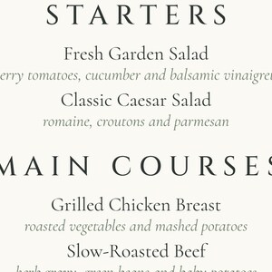 Custom Wedding Dinner Menu, Greenery Reception Menu Card, Eucalyptus Place Setting Menu, Printable 4x9 Digital File image 3