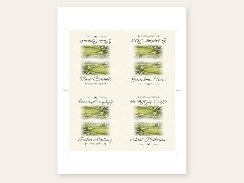 Birthday Name Tents, Golf Course Place Cards, Golf Birthday Dinner Table Decor, Custom Printable Digital File image 3