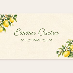 Bridal Shower Name Tents, She Found Her Main Squeeze Lemon Place Cards, Lemon Branch Luncheon Table Decor, Custom Printable Digital File image 2