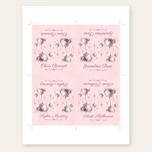 Birthday Name Tents, Pink Disco Ball Place Cards, Disco Birthday Dinner Table Decor, Custom Printable Digital File image 3