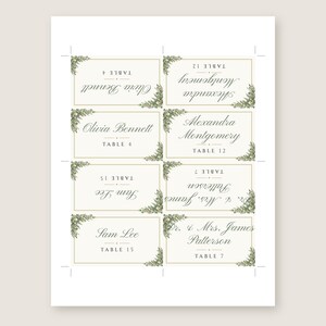 Custom Wedding Name Tents, Greenery Place Cards with Table Numbers, Eucalyptus Escort Cards, Printable Digital File image 3