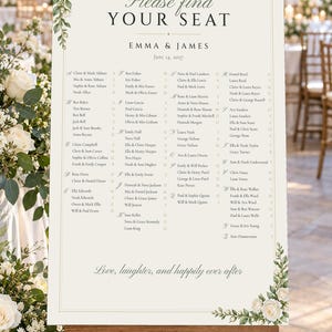 Custom Wedding Sign Bundle, White Rose Welcome Sign, Seating Chart, Name Tents, Menu and Bar Sign, Printable Digital Files image 2