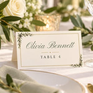 Custom Wedding Sign Bundle, Olive Branch Welcome Sign, Seating Chart, Name Tents, Menu and Bar Sign, Printable Digital Files image 4