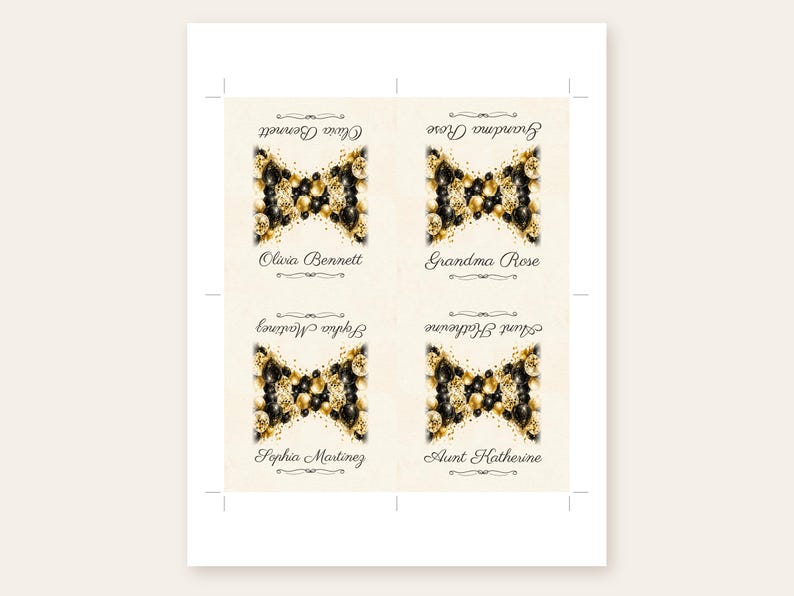 Birthday Name Tents, Black and Gold Balloon Arch Place Cards, Cheers Birthday Dinner Table Decor, Custom Printable Digital File image 3