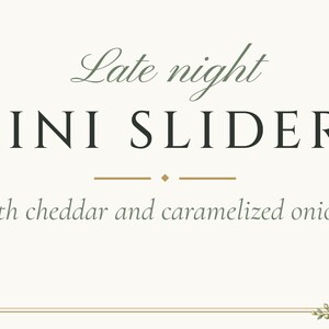 Custom Late Night Snack Sign, White Rose Wedding Food Label, Garden Rose Snack Tag, Printable 5x3.5 Digital File image 3