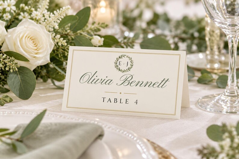 Custom Wedding Sign Bundle, Monogram Welcome Sign, Seating Chart, Name Tents, Menu and Bar Sign, Printable Digital Files image 4