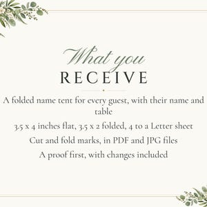 Custom Wedding Name Tents, Greenery Place Cards with Table Numbers, Eucalyptus Escort Cards, Printable Digital File image 5