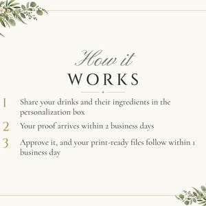 Custom Signature Drinks Sign, Greenery Wedding Bar Sign, Eucalyptus Cocktail Menu, Printable 8x10 Digital File image 4