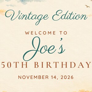 Custom Birthday Welcome Sign, Vintage Edition Sign, Vintage Truck Birthday Decor, Printable 24x36 Digital File image 3