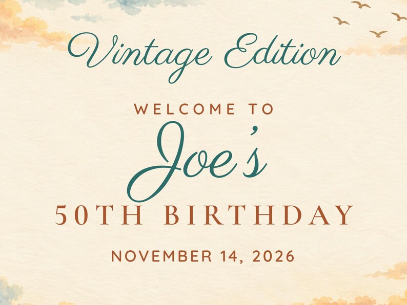 Custom Birthday Welcome Sign, Vintage Edition Sign, Vintage Truck Birthday Decor, Printable 24x36 Digital File image 3