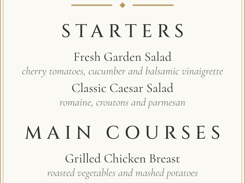 Custom Wedding Dinner Menu, Monogram Reception Menu Card, Wreath Place Setting Menu, Printable 4x9 Digital File image 3