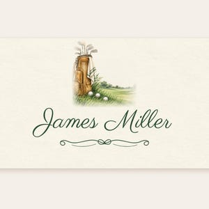 Birthday Name Tents, Vintage Golf Bag Place Cards, Golf Birthday Dinner Table Decor, Custom Printable Digital File image 2
