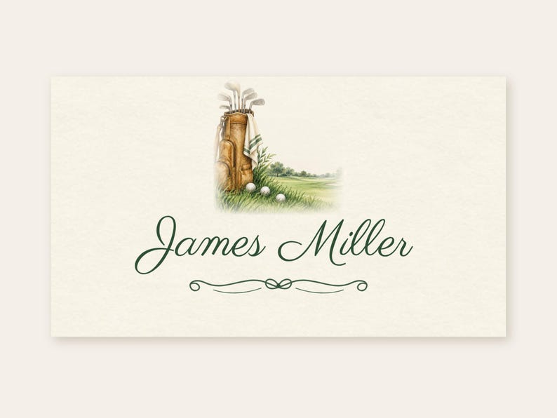 Birthday Name Tents, Vintage Golf Bag Place Cards, Golf Birthday Dinner Table Decor, Custom Printable Digital File image 2